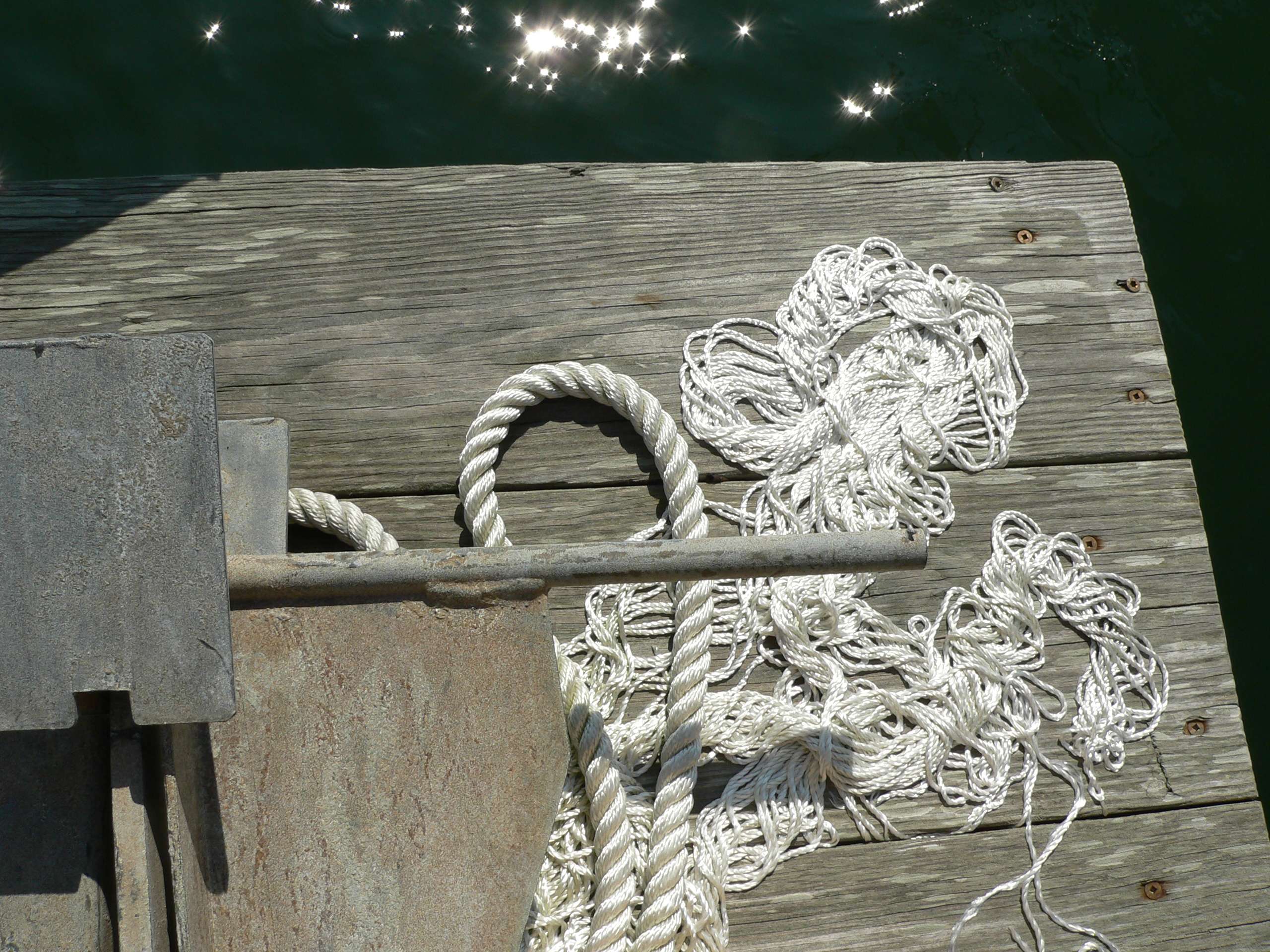 Rope on the dock at Snug Harbor Marina